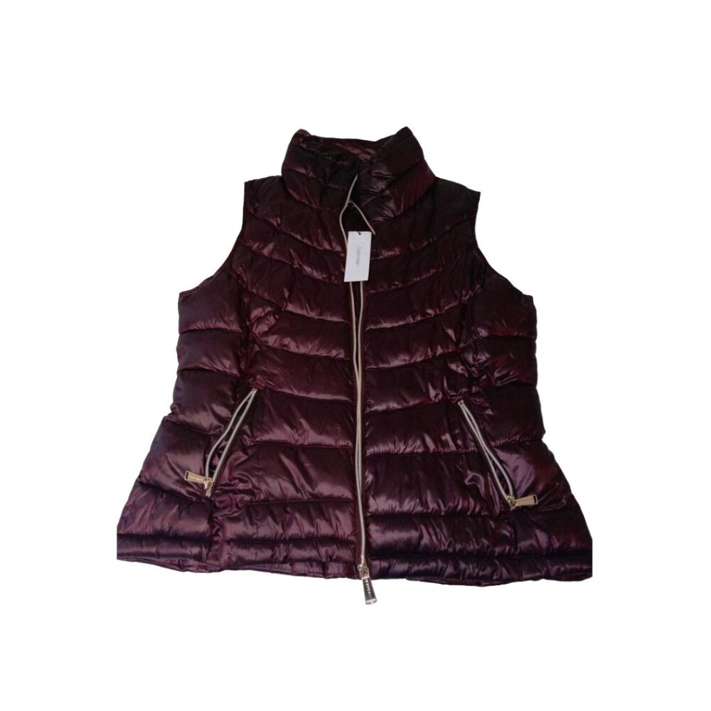 Calvin Klein Women's Velvet Trim Puffer Vest
